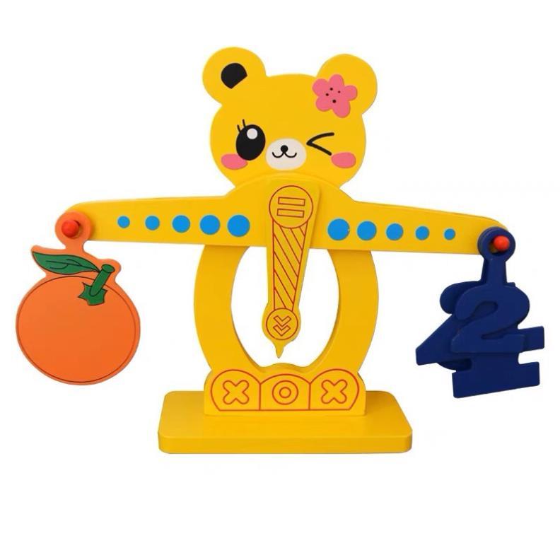 Đồ chơi cân gỗ thăng bằng, cân bằng hình Gấu cho bé học toán