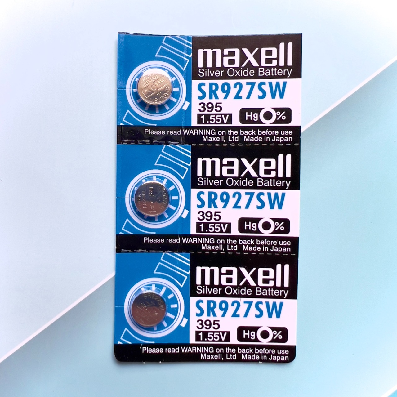 Vỉ 5 Viên Pin SR927SW / 395 / G7 Maxell Nhật Bản 1.55V Đồng Hồ Đeo Tay