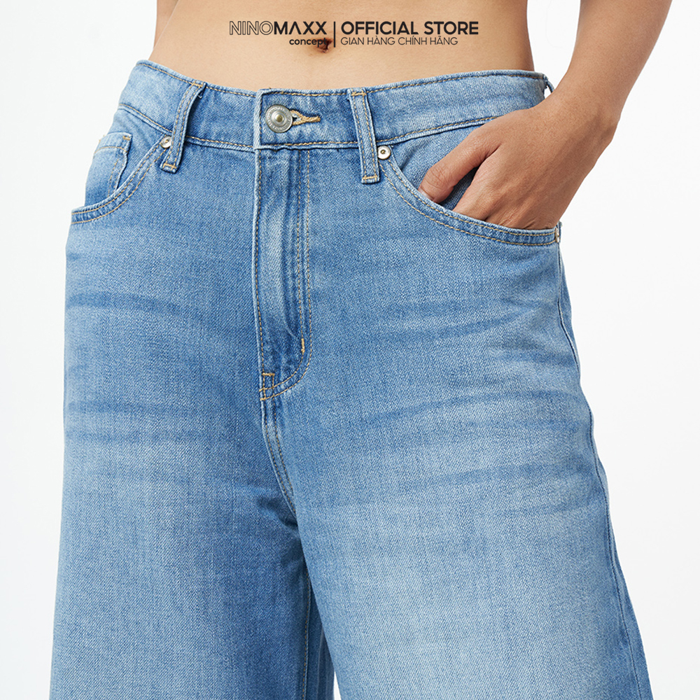 NINOMAXX Quần jean thời trang Nữ ống loe chất liệu cotton  2202028