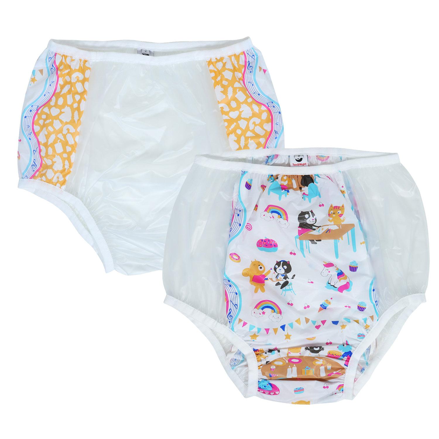 2 Chiếc Abdl Trưởng Thành Quần Tiểu Tiện Thun Nhựa Có Thể Tái Sử Dụng Quần Lót Ddlg PVC Ít Không Gian Tã Pampers Quần Lót 5