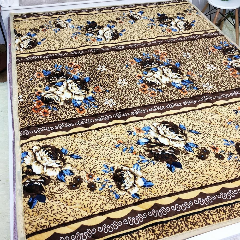 THẢM NỈ lông cừu trải giường, trải sàn cao cấp 3 lớp- Mẫu HOA HỒNG NÂU-evily1990