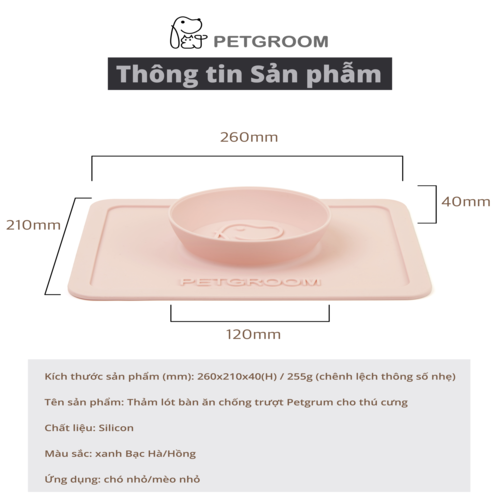 PETGROOM PET SILICONE BOWL(CHÉN ĐỰNG THỨC ĂN THÚ CƯNG BẰNG SILICONE)