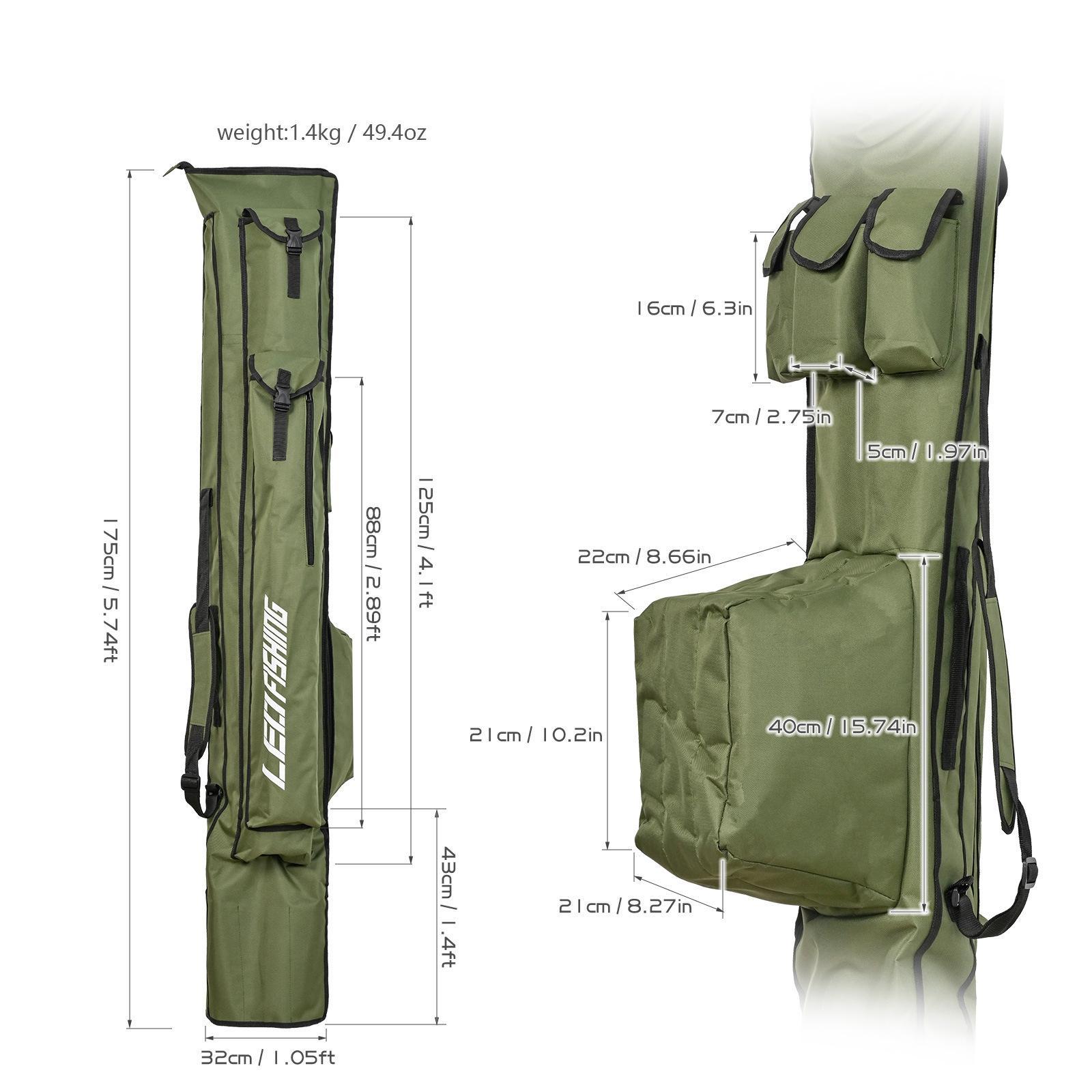 Fishing Rod Case Oxford Cloth Fishing Bag Portable Folding Fishing Rod Reel Tackle Tool Carry Case Carrier Travel Bag