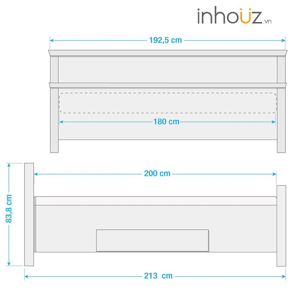 Giường ngủ gỗ có hộc kéo - INHOUZ -HOGG0005