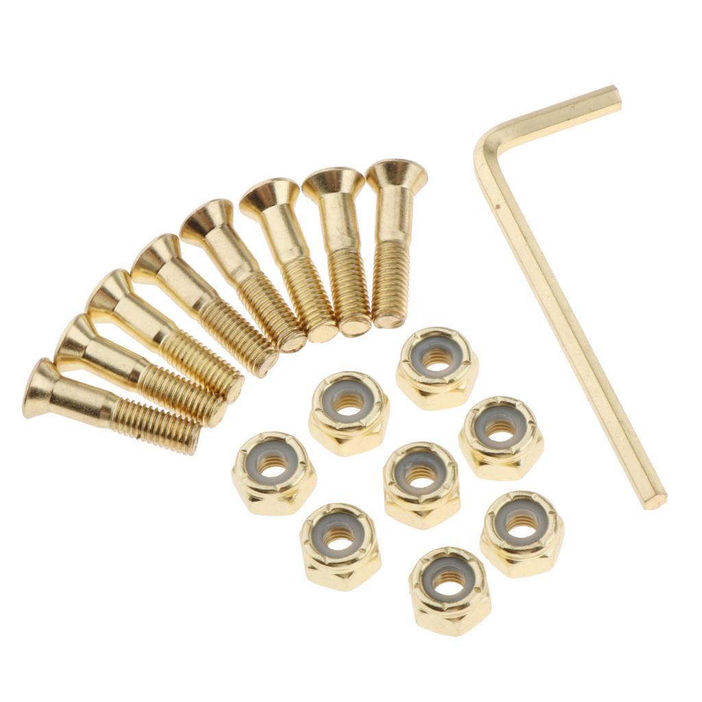 8x Skateboard Mounting Screws Nuts Skate Deck To Truck Replacement Hardware