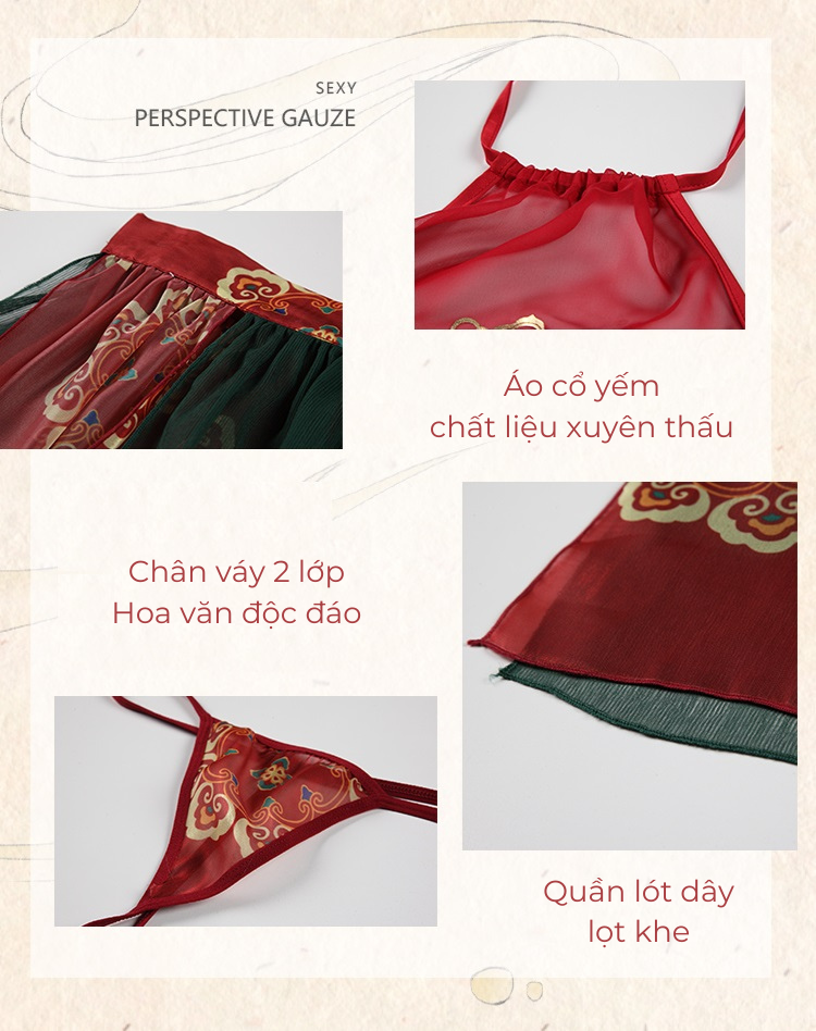 Bộ đồ ngủ cosplay VICKE SECVIA chất ren cao cấp - đầy đủ phụ kiện đi kèm - phong cách sang trọng sexy quyến rũ 1673