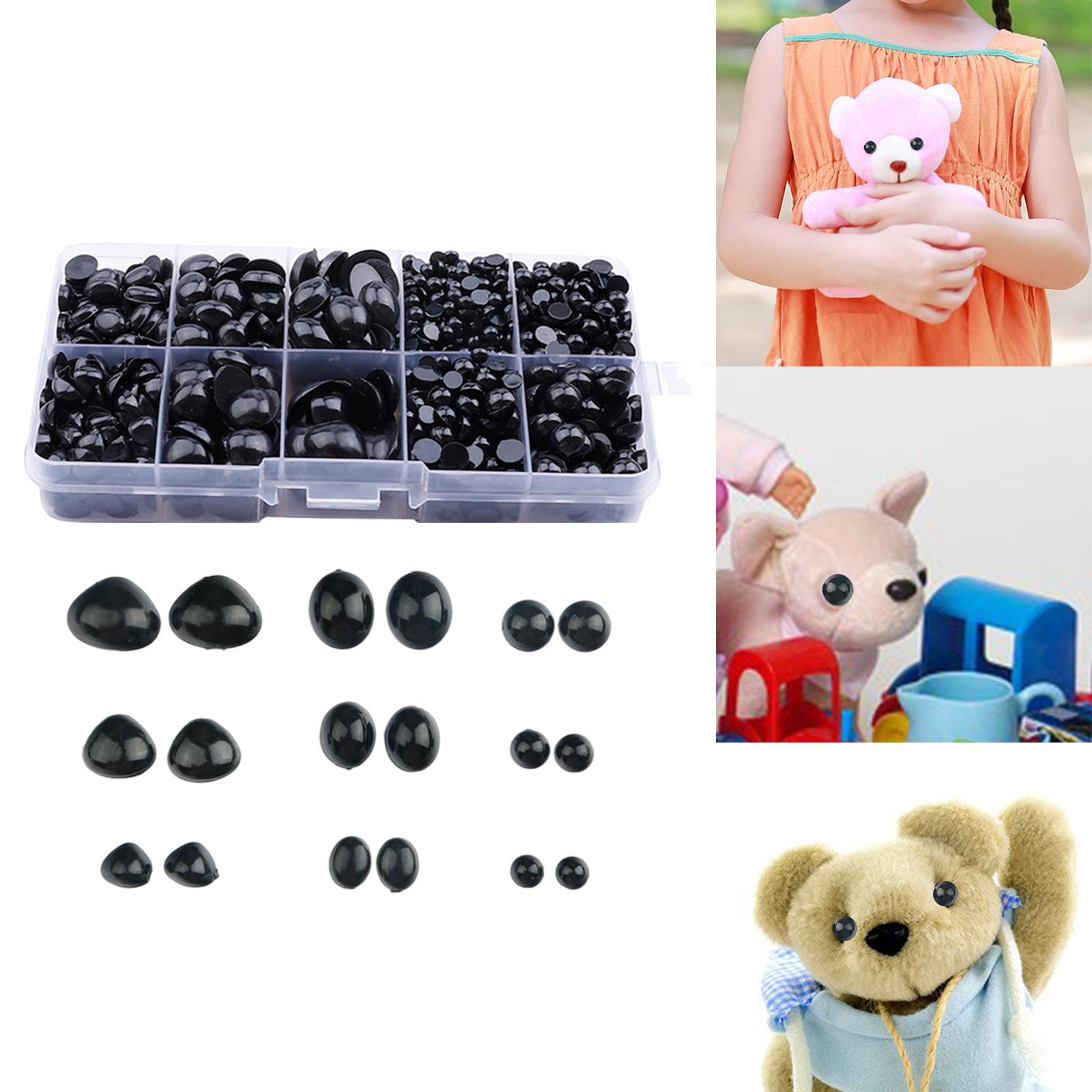 Safety Black Eyes and Noses DIY Crafts Flatback Cabochon Buttons Eyes Scrapbook Decoration Craft Doll Eyes for Plush Toy Crochet Toy