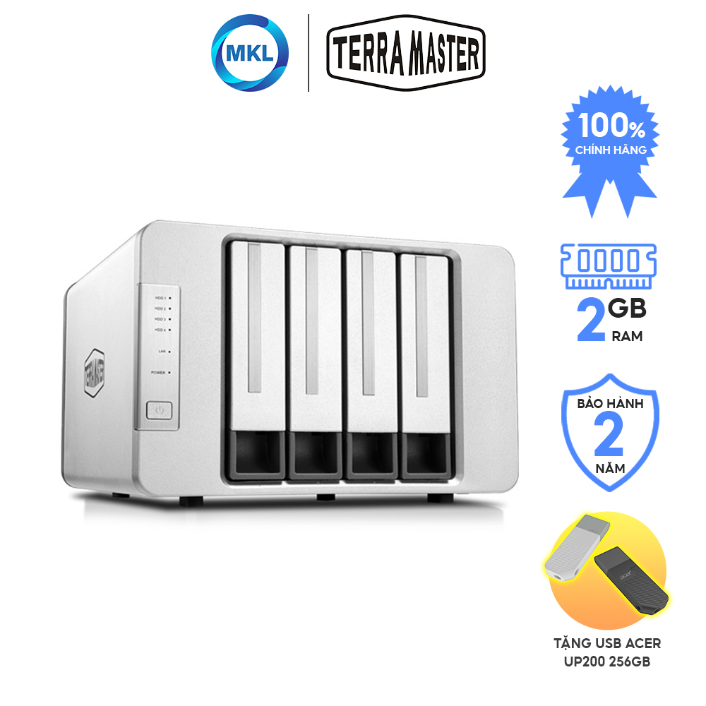 Ổ cứng mạng NAS Terra Master F4-210 - 4 Khay ổ cứng Hàng chính hãng