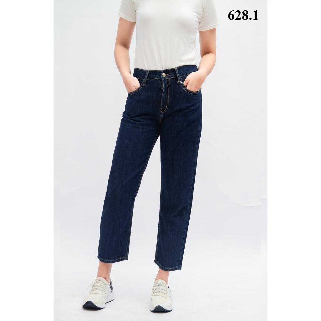 Quần jean boyfriend cotton dáng trơn, hàng vnxk