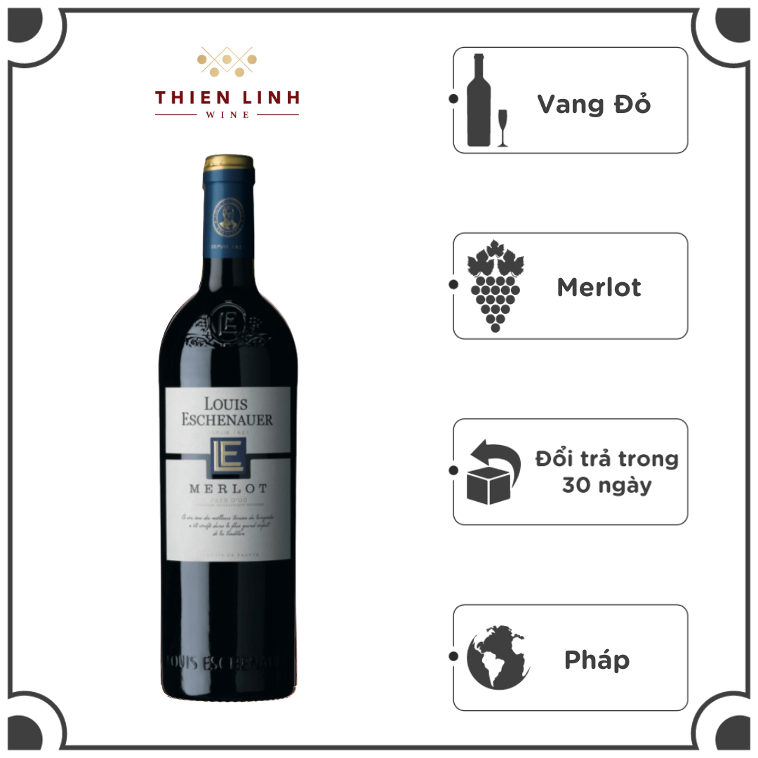 Rượu Vang Đỏ Pháp VDP Louis Eschenauer Merlot