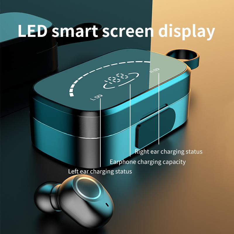 TWS Bluetooth 3500MAh Màn Hình Hiển Thị Đèn LED Sạc Hộp Tai Nghe Không Dây Thể Thao Chống Thấm Nước Tai Nghe Nhét Tai Tai Nghe Có Micro
