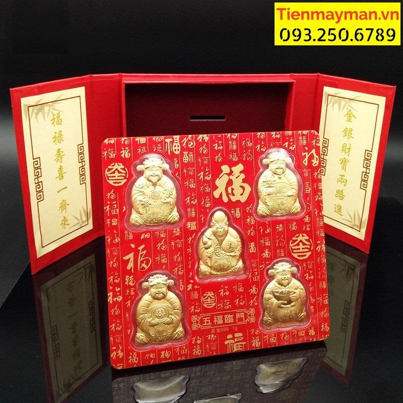 Bộ 5 Ông Thần Tài Ngũ Phúc Lâm Môn mạ vàng may mắn - PASA COLLECTION