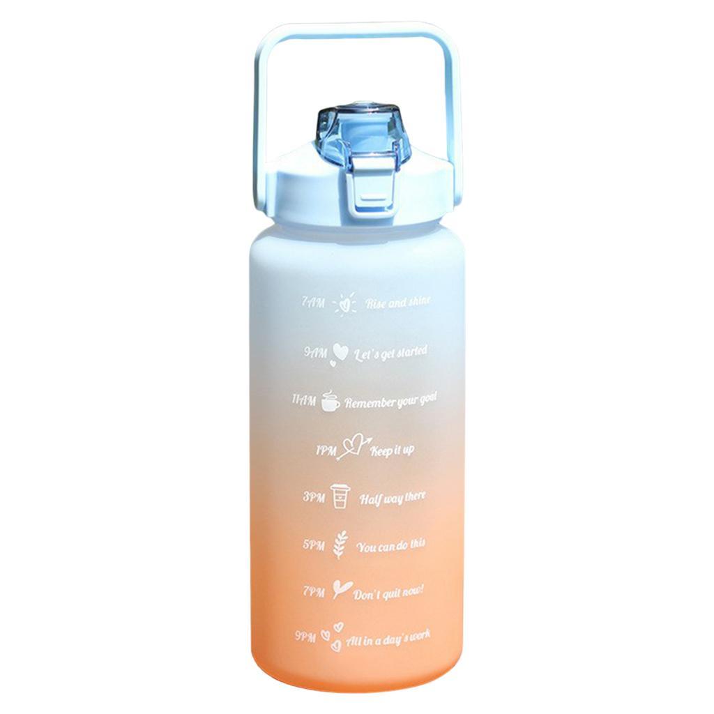 2 Pieces Water Bottle BPA Free 68oz 2000ml w/Straws for Sport Travel