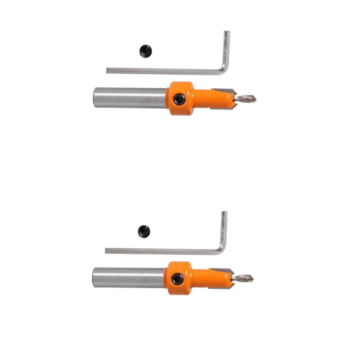 2Pcs 8mm Shank Alloy Countersink Drill Bit Woodworking Countersink Chamfer 3&4mm