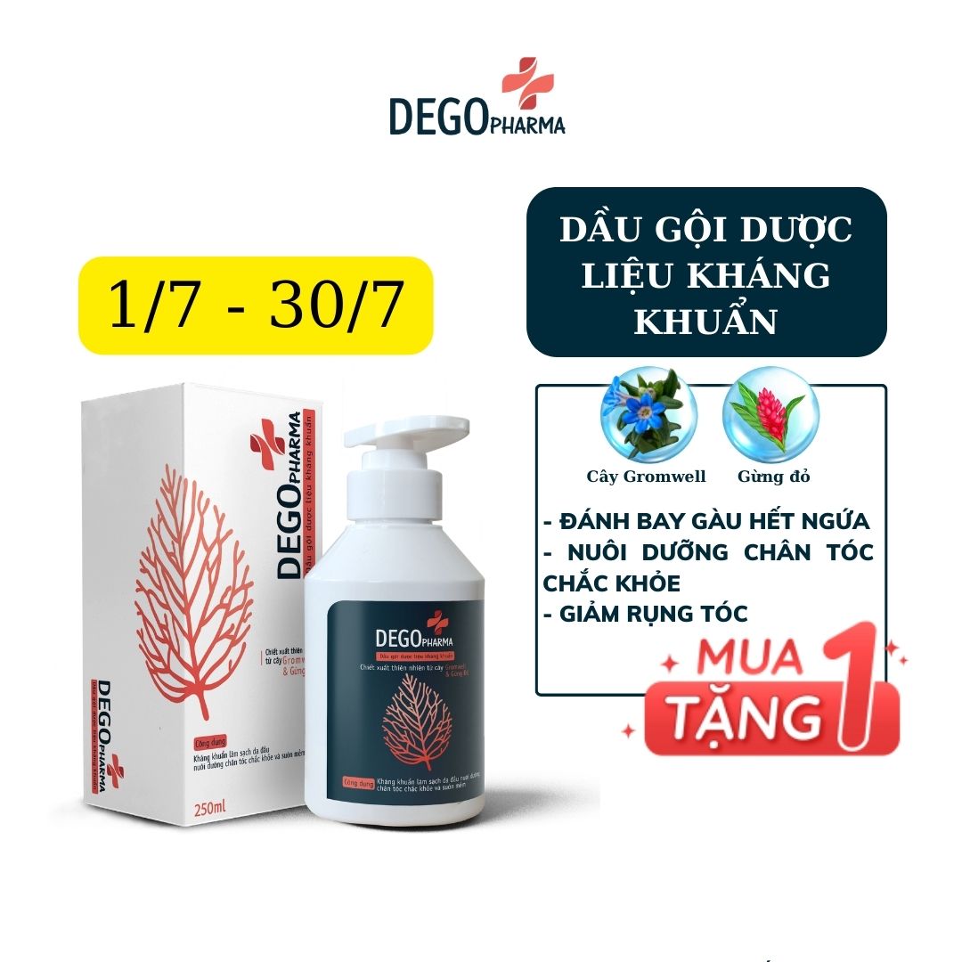 Dầu gội gừng DEGO PHARMA 250ml - Giảm Rụng Tóc &amp; Kích Thích Mọc Tóc