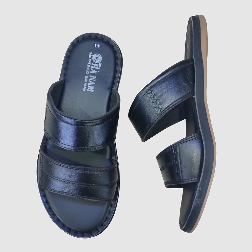 Dép Nam Quai Ngang HÀ NAM Da Bò Thật Cao Cấp DNA2154C