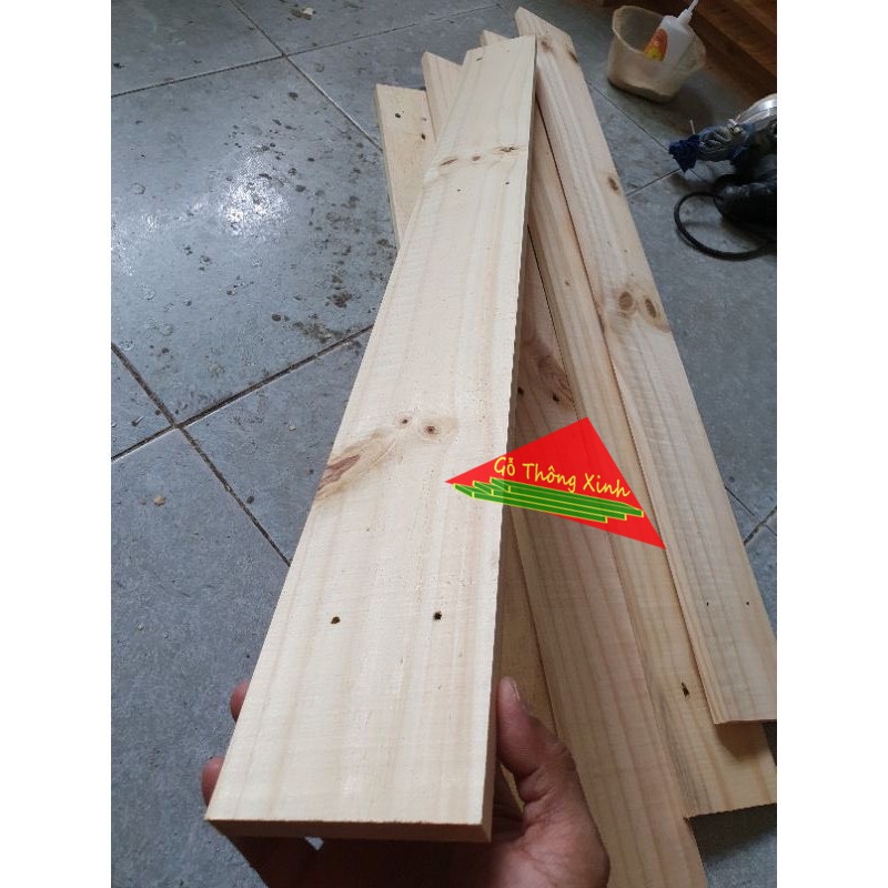 Bó 5 thanh gỗ thông pallet 1m2 rộng 9.5cm dày 1.5cm đã bào láng đẹp 4 mặt đều cạnh phù hợp trang trí, đóng vật dụng, DIY