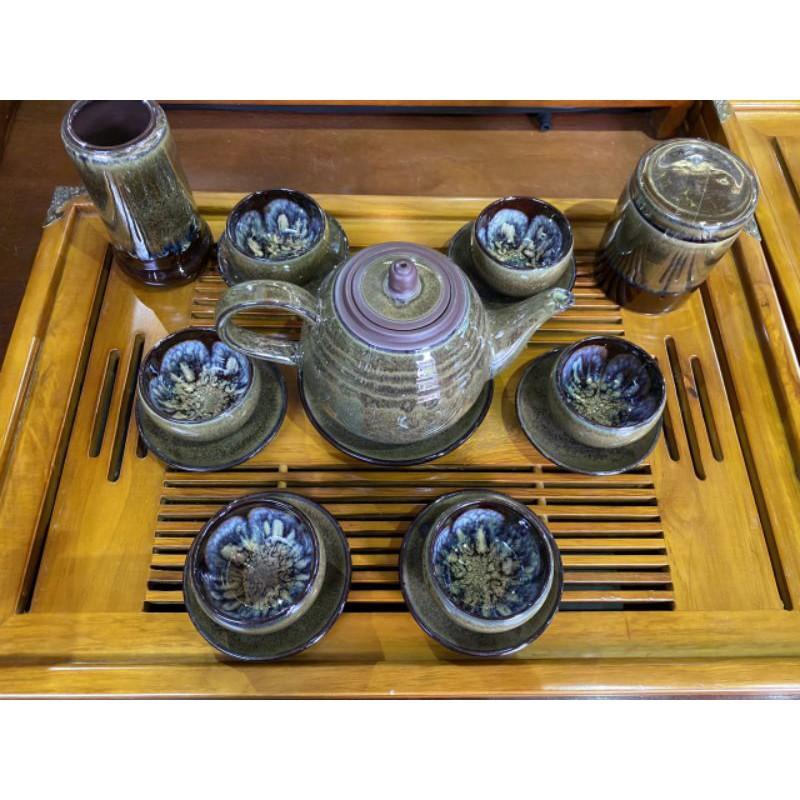 Bộ ấm trà men hoả biến cao cấp
