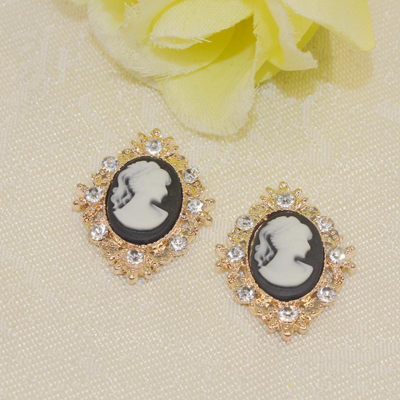 20Pcs Crystal Rhinestone Button Oval Acrylic Embellishments Phone Case Decor