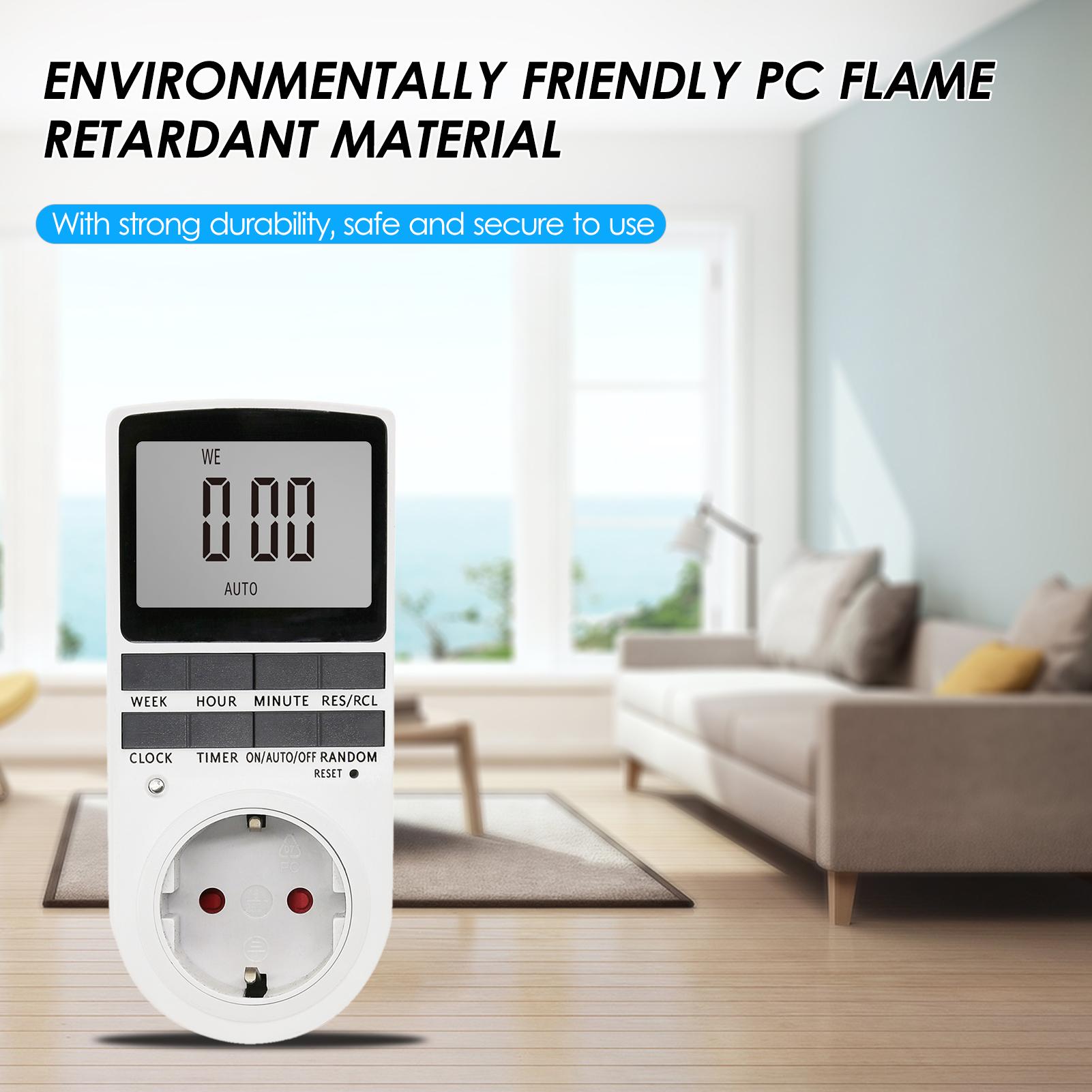 Digital Timer Switch Socket Digital Electronic Timer Switch LCD Display Plug-in Programmable Time Switch Energy Saving Intelligent Electronic Timing Socket