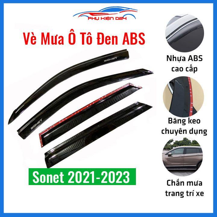 Vè che mưa cho xe ô tô Sonet 2021-2022-2023 vè đen/ chỉ inox bảo vệ trang trí xe