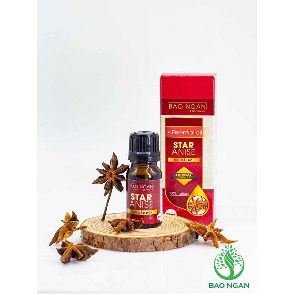 Tinh Dầu Hồi Nguyên Chất Bảo Ngân Chai 10 Ml Có Kiểm Định Chất Lượng - Xoa Bóp Giảm Đau, Hỗ Trợ Cảm, Tiêu Hóa, Xông Phòng Diệt Khuẩn, Đuổi Côn Trùng, Massage, Để Tủ Quần Áo,...