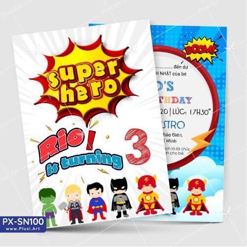 Thiệp thôi nôi – sinh nhật theo yêu cầu Pluxi