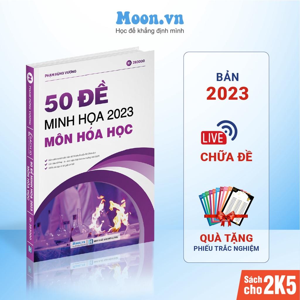 Sách 50 bộ đề minh hoạ môn Hoá học, luyện đề ôn thi thpt quốc gia bản mới nhất moonbook