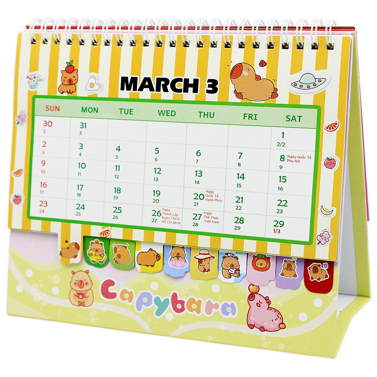 Lịch Để Bàn - Capybara Funny Time - 2025-GDPN-APYBARA