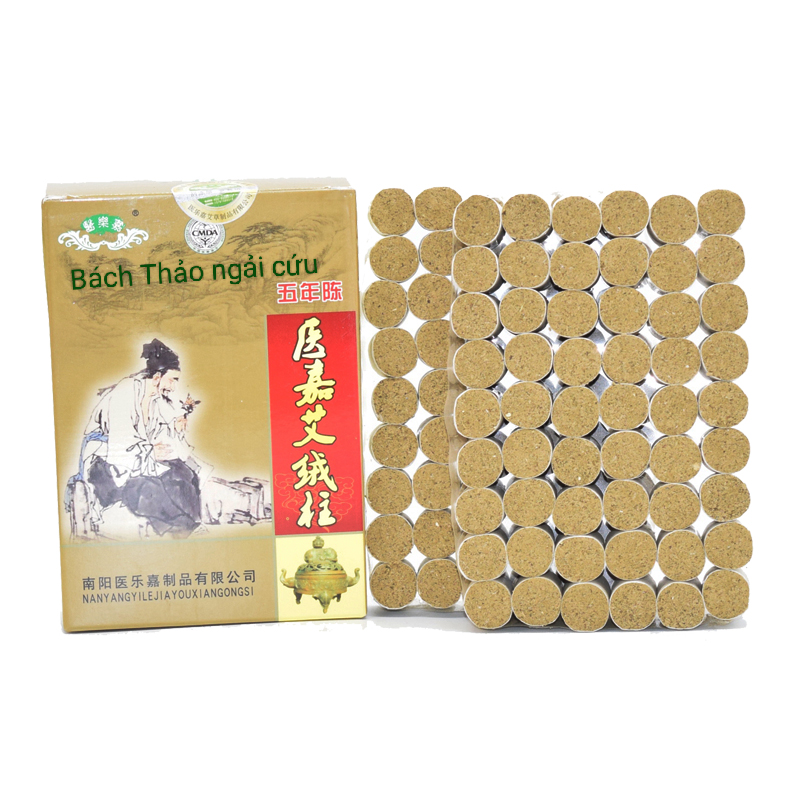 Hộp 108 viên ngải đoạn cao cấp 10 năm.Ngải nhung nguyên chất dùng hơ đốt cứu ngải trong châm cứu, các dụng cụ đông y