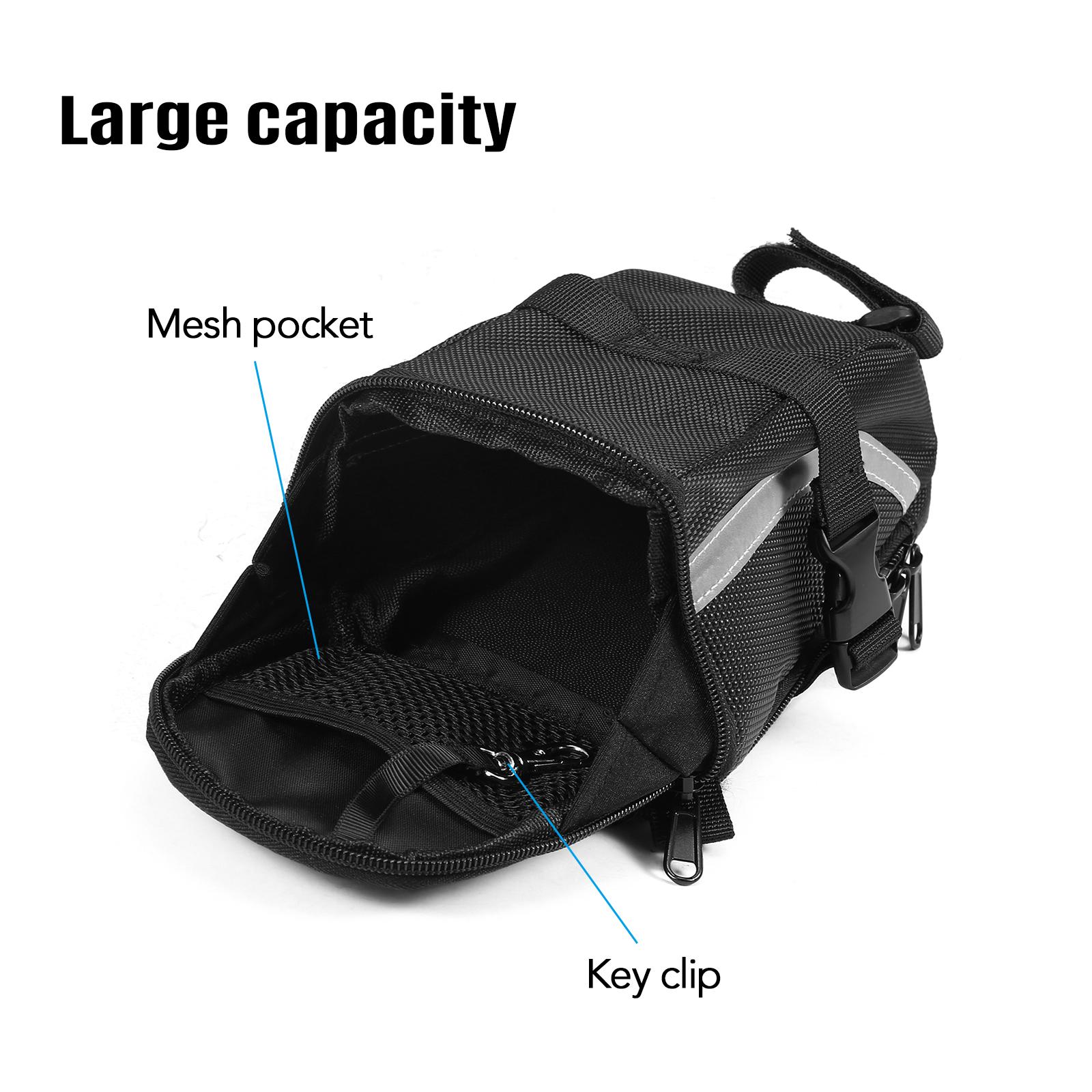 Túi yên xe đạp được làm bằng vải nylon chống thấm nước, có độ bền cao,dức chứa lớn, kích thước có thể mở rộng