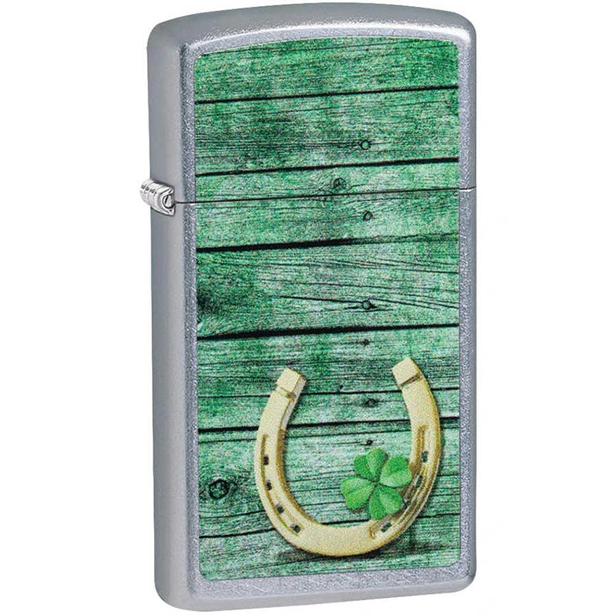 Bật Lửa Zippo 49123 – Zippo Slim Horseshoe Design Street Chrome