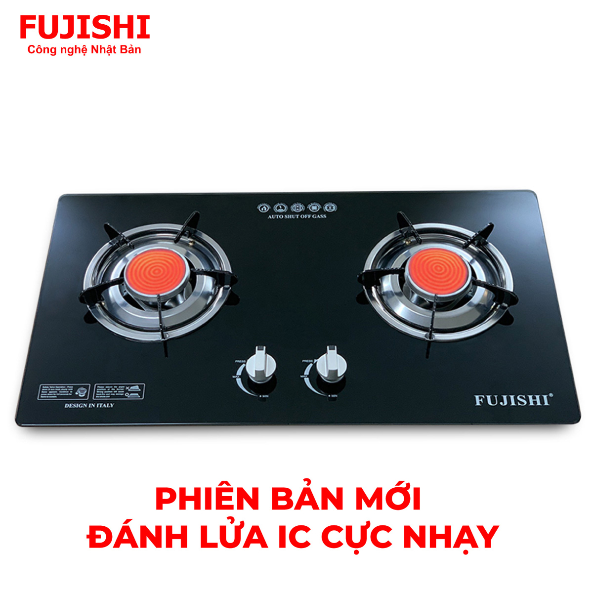 Bếp gas âm hồng ngoại Fujishi FJ-8010IC - Đánh lửa IC cực nhạy - Lửa xanh tiết kiệm gas - Hàng chính hãng