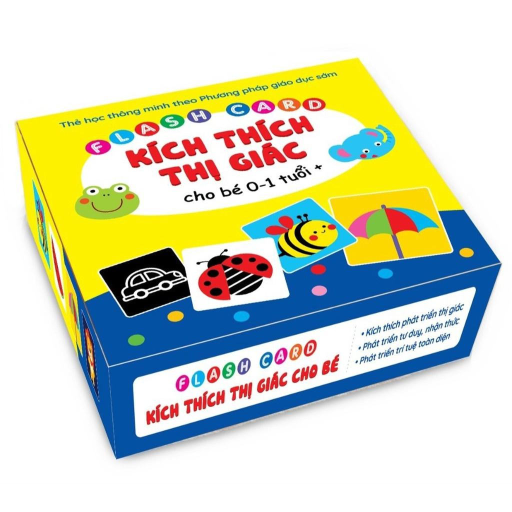 Trọn bộ thẻ flashcard kích thích thị giác cho trẻ sơ sinh 80 thẻ kích thước 17 x17 cm - Thẻ học thông minh cho bé