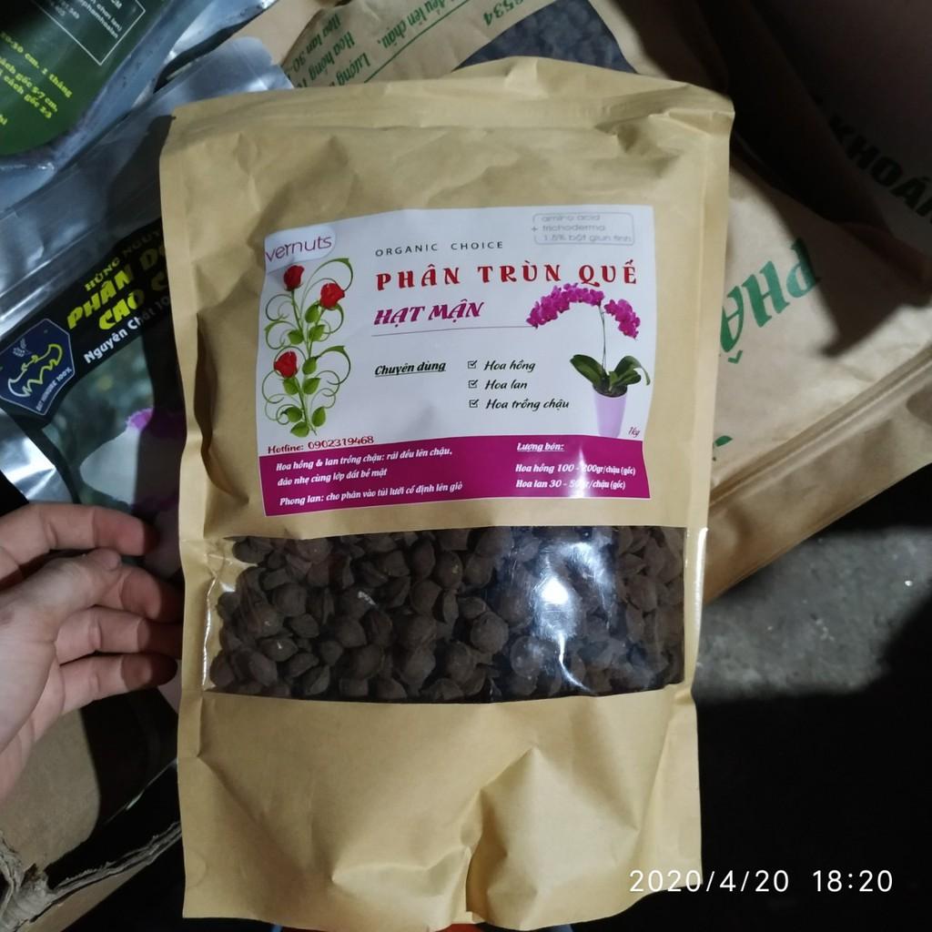 1 kg phân trùn quế hạt mận dành cho hoa hồng, hoa lan và cây cảnh