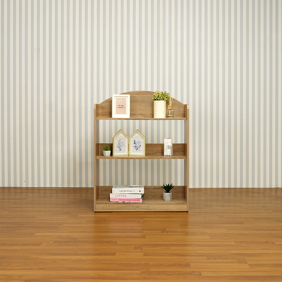 SB Furniture, Looms, RABBIE Storage Shelf, Solid Oak Color, W80xD30xH103