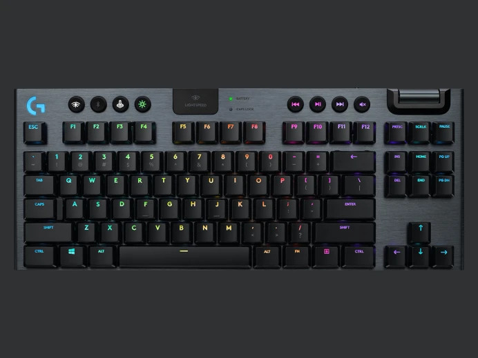 Bàn phím game cơ học không dây Lightspeed Logitech G913 TKL - Không phím số, 3 loại switch cấu hình thấp, Bluetooth/USB, RGB Lightsync - Hàng chính hãng