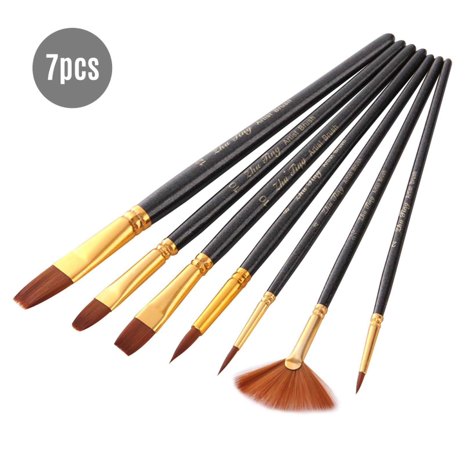 Bộ 7 cái cọ sơn chuyên nghiệp bằng gỗ để vẽ