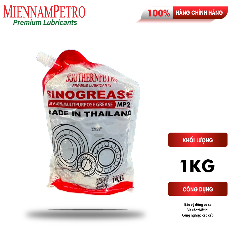 Mỡ Bôi Trơn MiennamPetro Sinogrease Lithium MP2 1KG Đa Dụng Bảo Vệ Xe Ô Tô Và Các Thiết Bị Công Nghiệp Cao Cấp