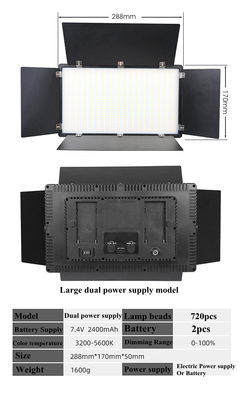 Đèn studio LED U800+ Hỗ trợ studio chụp ảnh, quay phim, livestream - Kèm chân đèn 2m1 - Nhiệt độ sáng 3200K - 6500K, công suất lên đến 100W - Với 1200 bóng led, điều chỉnh được màu ánh sáng, nhiệt độ sáng - Đèn led trợ sáng, chiếu sáng studio