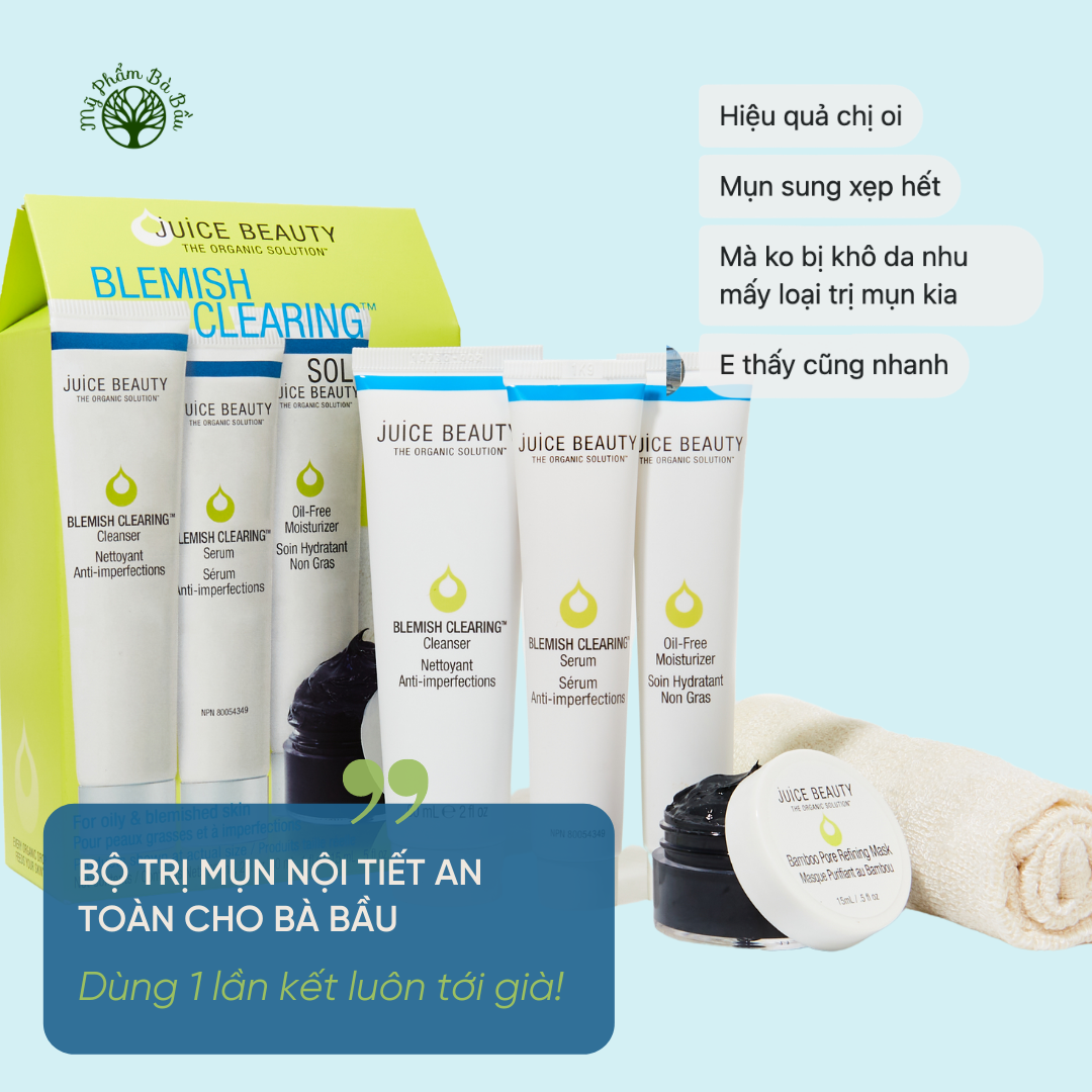 Bộ Giảm Mụn Hữu Cơ Juice Beauty Blemish Clearing Solutions