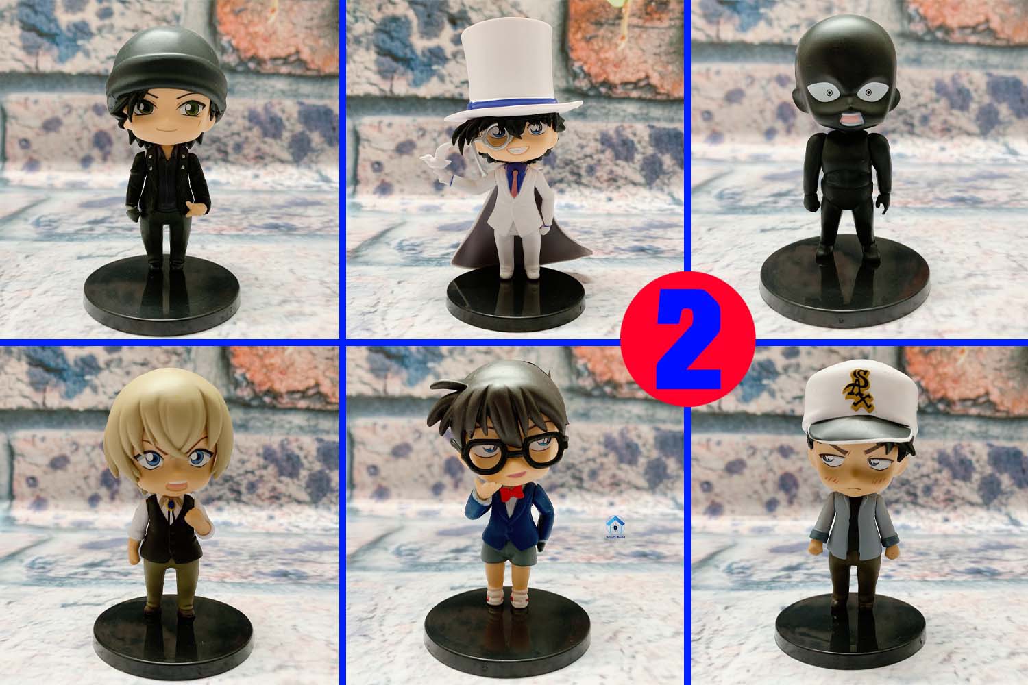 Bộ mô hình 6 nhân vật Conan - Kaito Kid - Magic Kaito - Siêu đạo chích Kid,... tạo dáng cực ngầu , đồ chơi trang trí conann cao 9 đến 12cm