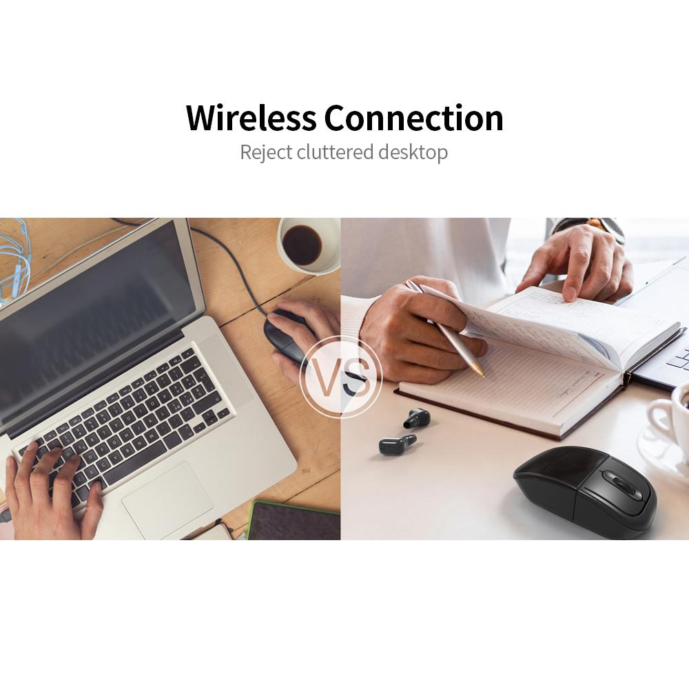 Chuột không dây đa chức năng 2.4G BT hai chế độ, có thể sạc lại với tai nghe TWS BT