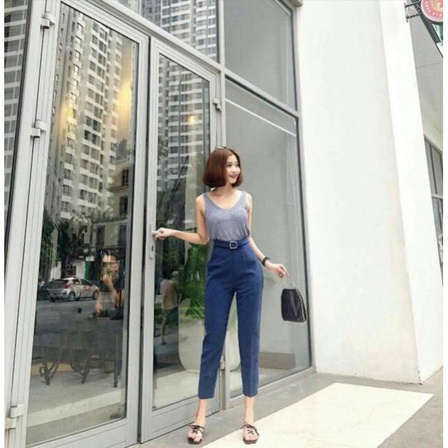 Quần Baggy Phối Đai Siêu Sang