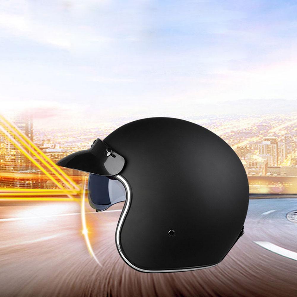 Retro Motorcycle Helmet 3/4 Open Face Dual Lens Electric Bicycle Helmet Summer Motorbike Helmet