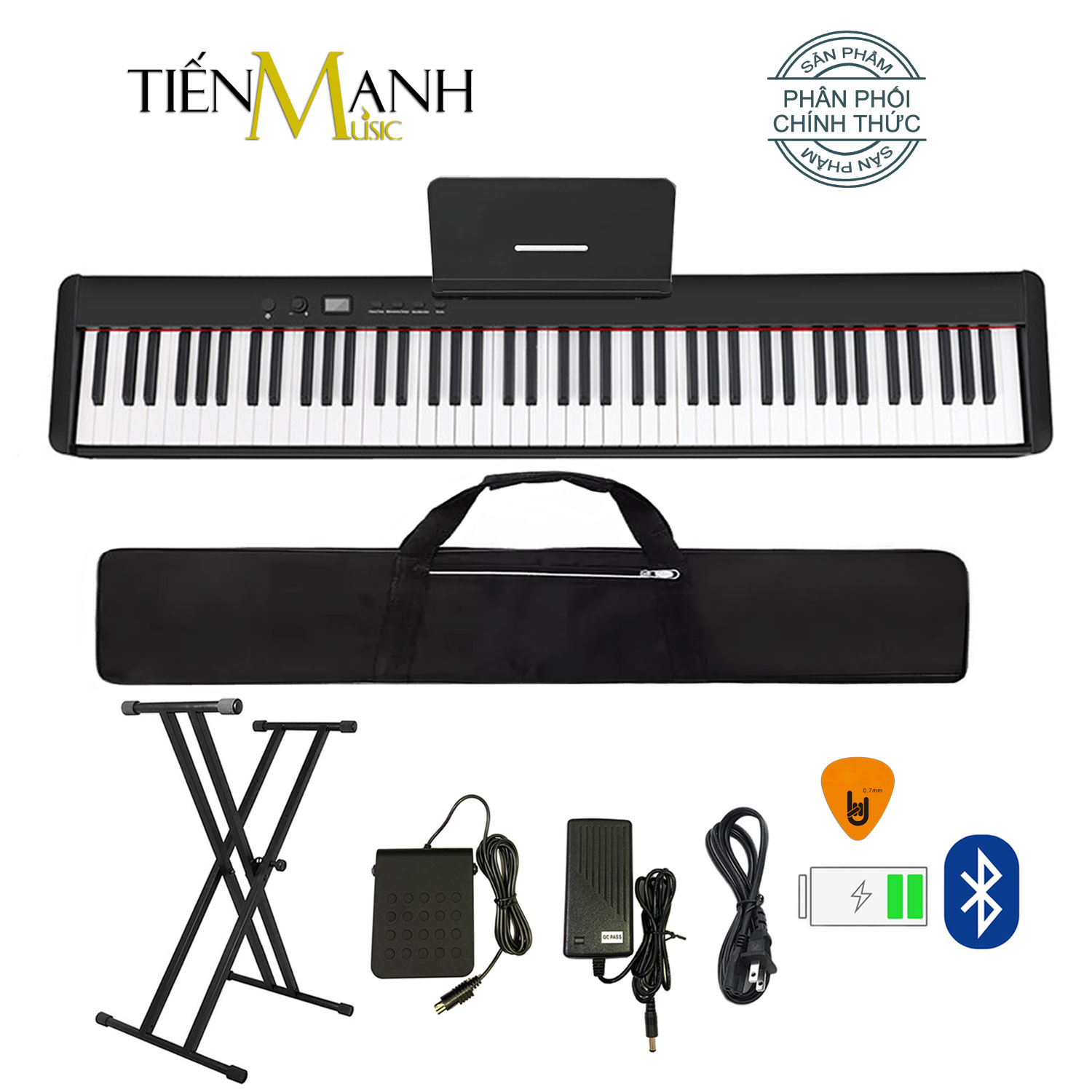 Đàn Piano Điện Bora BX5 - Đàn, Chân, Bao, Nguồn - 88 Phím nặng Cảm ứng lực Midi Keyboard Controllers BX5- Kèm Móng Gẩy DreamMaker