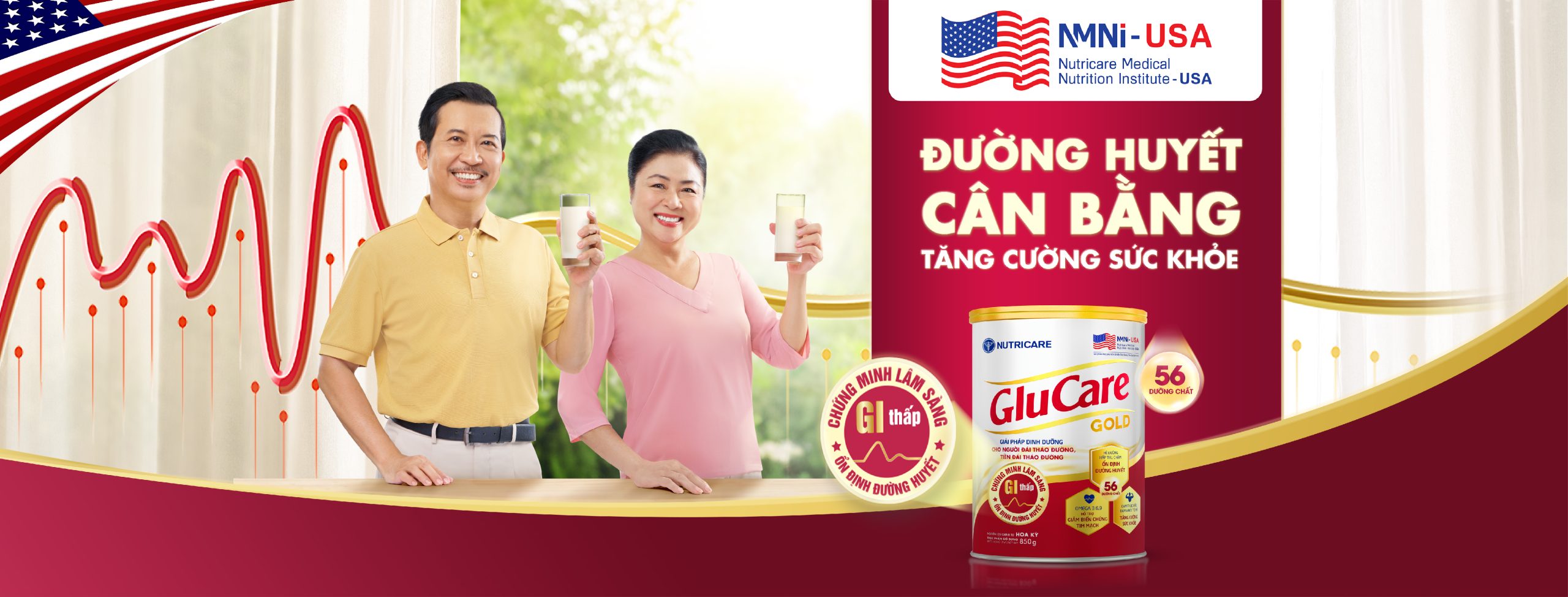 Sữa bột Nutricare Glucare Gold dinh dưỡng cho người tiểu đường (900g)