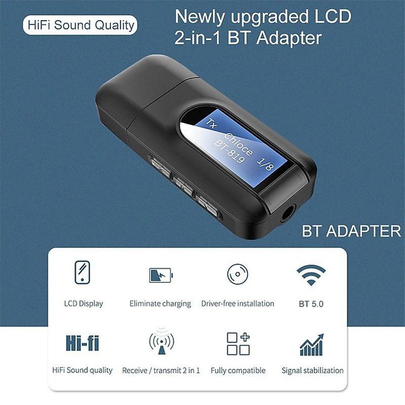 USB Thu Phát Có Màn Hình LED Bluetooth 5.0 BT-2IN1