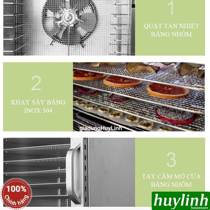 Máy sấy thực phẩm Tiross TS9685 - 10 khay INOX - 800W [Máy sấy trái cây - hoa quả] - Hàng chính hãng