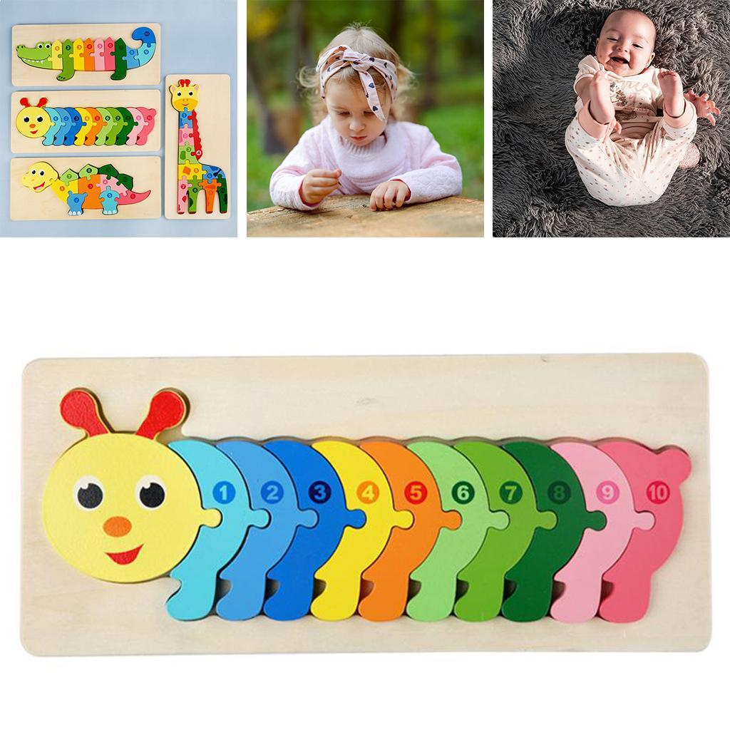 Wooden Number Puzzle Sorting Board Blocks Matching